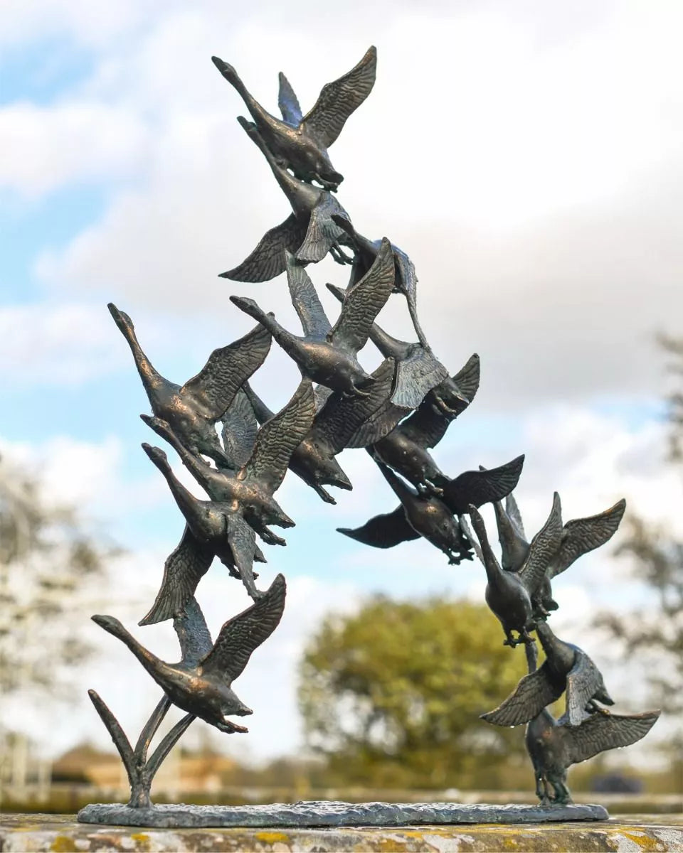 Flock of Flying Geese Garden Sculpture