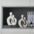 Romantic White Ceramic Couple Sculpture